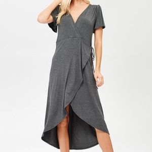 TIE-WAIST WRAP DRESS